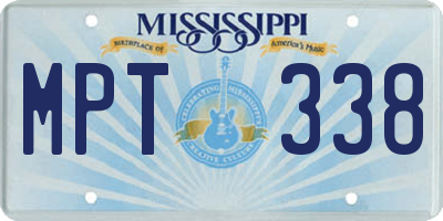 MS license plate MPT338