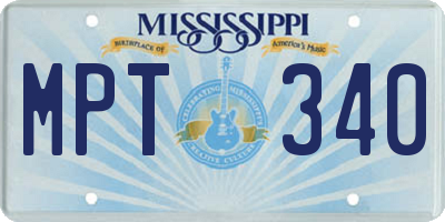 MS license plate MPT340