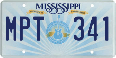MS license plate MPT341