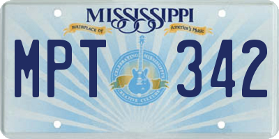 MS license plate MPT342