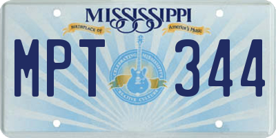 MS license plate MPT344
