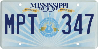 MS license plate MPT347