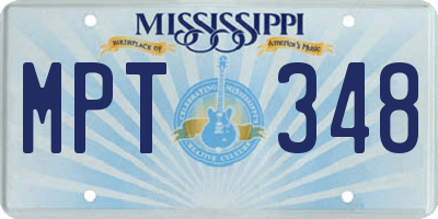MS license plate MPT348