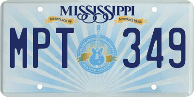 MS license plate MPT349