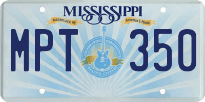 MS license plate MPT350