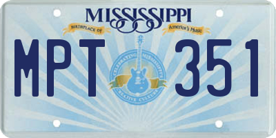 MS license plate MPT351