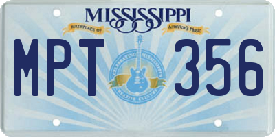 MS license plate MPT356