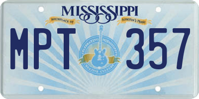 MS license plate MPT357