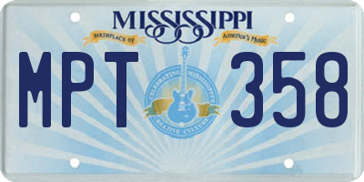 MS license plate MPT358