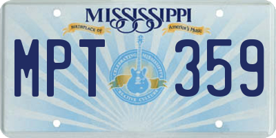 MS license plate MPT359