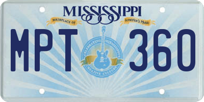 MS license plate MPT360