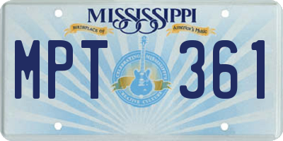 MS license plate MPT361
