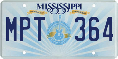 MS license plate MPT364