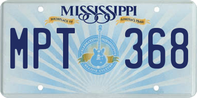 MS license plate MPT368