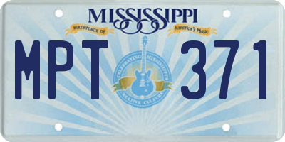 MS license plate MPT371