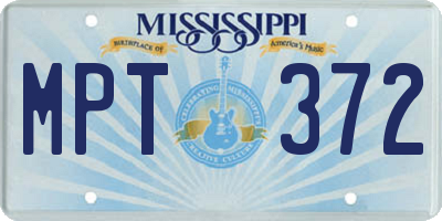 MS license plate MPT372