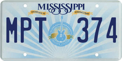 MS license plate MPT374