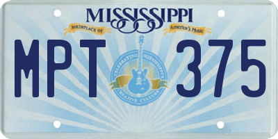 MS license plate MPT375