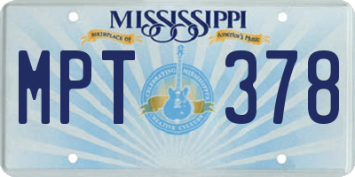 MS license plate MPT378