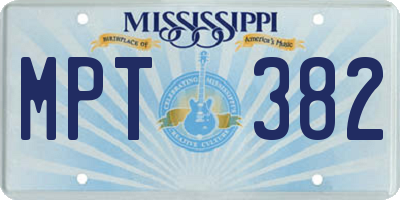 MS license plate MPT382