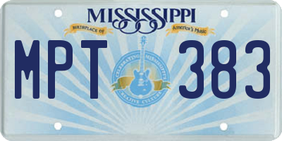 MS license plate MPT383