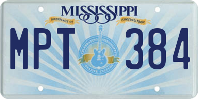 MS license plate MPT384