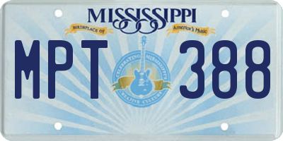 MS license plate MPT388
