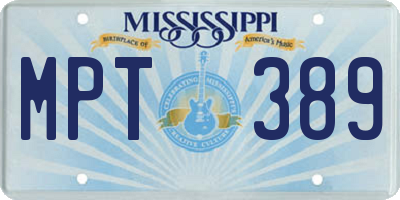 MS license plate MPT389