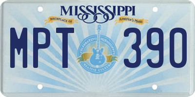 MS license plate MPT390