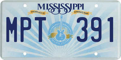 MS license plate MPT391