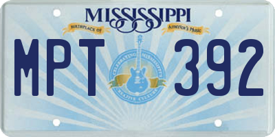MS license plate MPT392