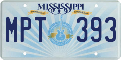 MS license plate MPT393