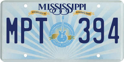 MS license plate MPT394