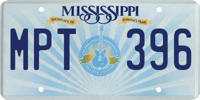 MS license plate MPT396