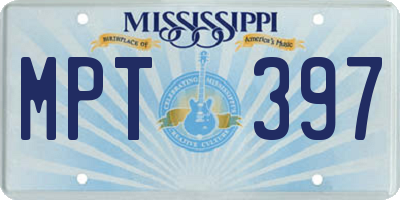 MS license plate MPT397