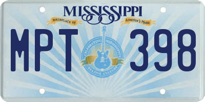 MS license plate MPT398