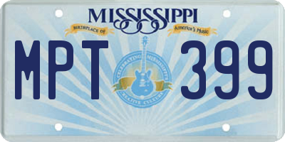MS license plate MPT399
