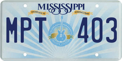 MS license plate MPT403