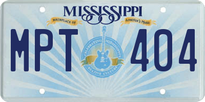MS license plate MPT404