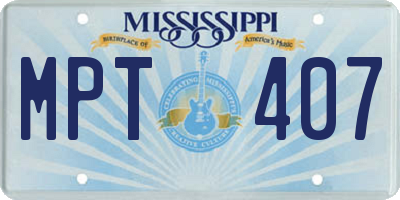 MS license plate MPT407