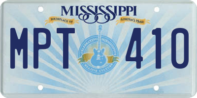 MS license plate MPT410
