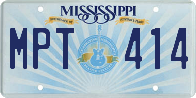 MS license plate MPT414