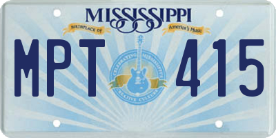 MS license plate MPT415