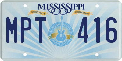 MS license plate MPT416
