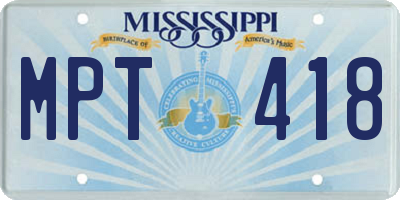 MS license plate MPT418