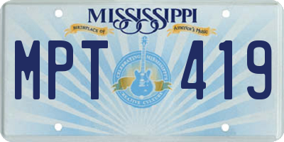 MS license plate MPT419