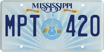 MS license plate MPT420