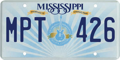 MS license plate MPT426