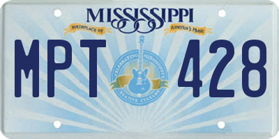 MS license plate MPT428
