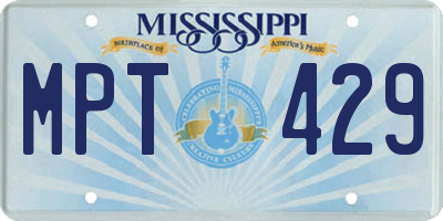 MS license plate MPT429